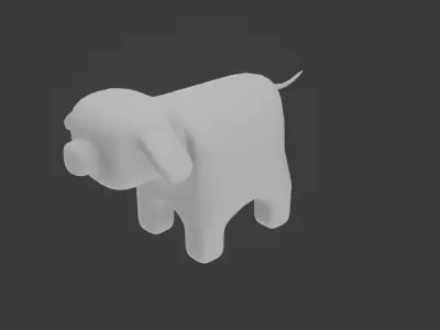 Base Mesh - Stylized Pig Low-poly 3D model