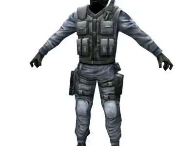 R3 Gas mask Army Soldier Low-poly 3D model