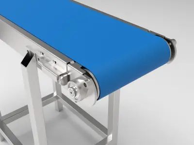 Pharmaceutical Belt Conveyor Low-poly 3D model