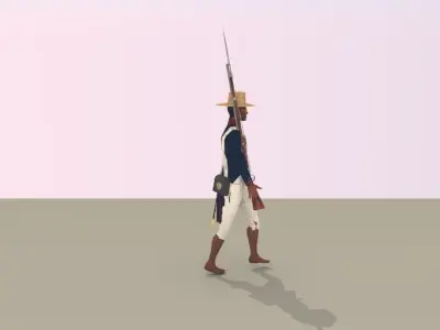 BLACK SOLDIER LOW POLY Napoleonic wars Low-poly 3D model