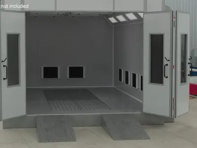 Car Painting Room White Color 3D model