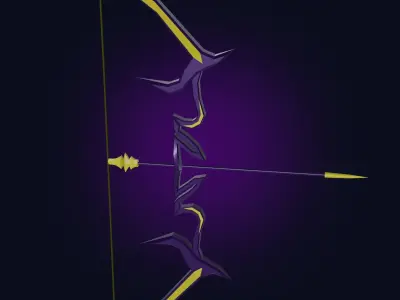 Stylized bow weapon PBR low-poly game ready Low-poly 3D model