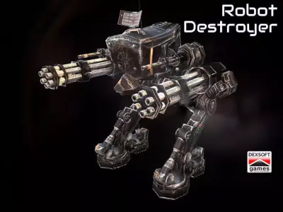 Robot Destroyer Low-poly 3D model