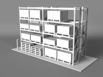 Pallet Rack 3D model purchase