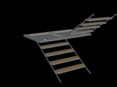 Modern stair Free low-poly 3D model