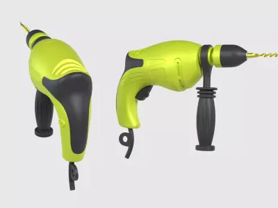 Drill with side handle                                           3D model