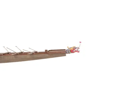 Chinese traditional wooden dragon boat 3D model