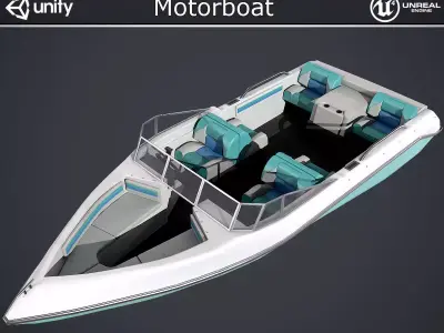 Motorboat Low-poly 3D model