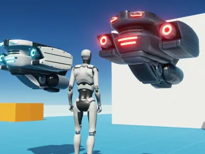 Sci Fi Combat Recon Drone Low-poly 3D model
