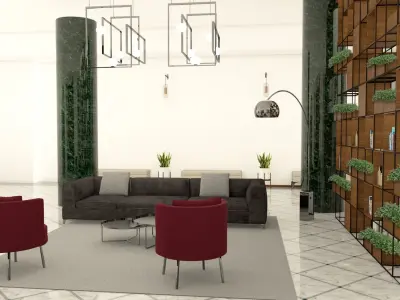 Hotel reception 3D model