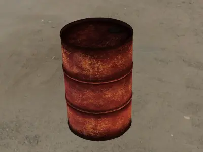 Rusty Oil Barrel Free low-poly 3D model