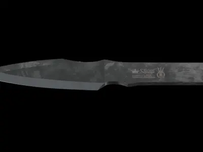 Kizlyar Supreme Strij Throwing Knife forged Blade Low-poly 3D model
