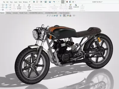 Cafe racer Honda Cb 200 3D model