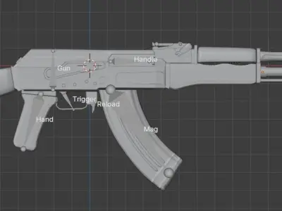 Gun AK Free 3D model