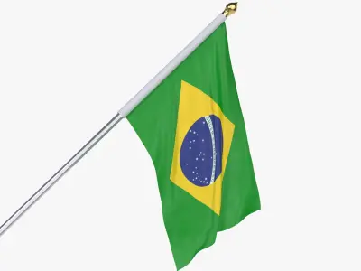 Brazil Cloth Flag Wall Mount Animated 