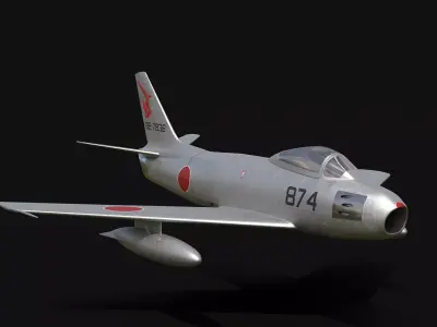 F-86 Sabre JASDF No Landing Gear Low-poly 3D model