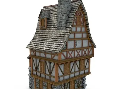 Medieval Building 18 Townhouse Low-poly 3D model