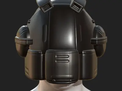 Helmet scifi military combat 3d model low poly futuristic  Low-poly 3D model