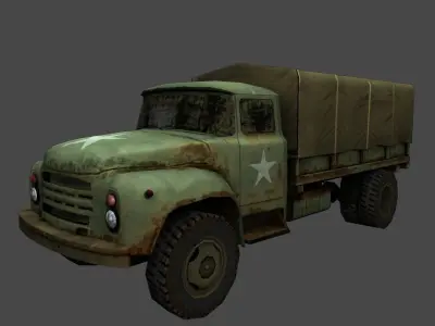 Army Truck   Low-poly 3D model