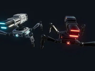 SciFi Turret Gun Insect Low-poly 3D model