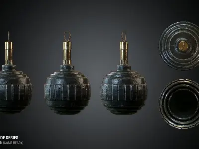 Kugel Grenade - WWI Grenade Series Low-poly 3D model