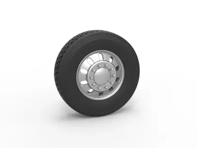 Front custom wheel of semi truck Version 21 Scale 1 to 25 3D print model