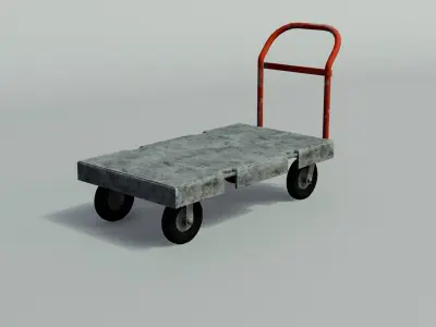 Hand Cart Low-poly 3D model purchase