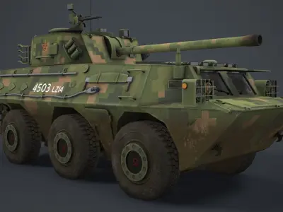 PLL-05 Mortar  Low-poly 3D model