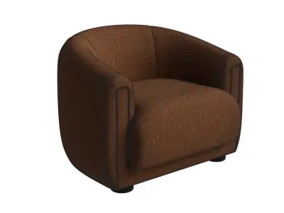 Orange Fabric Nook Occasional Chair 3D model