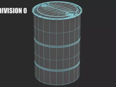 industrial Biohazard Plastic Barrel Low-poly 3D model