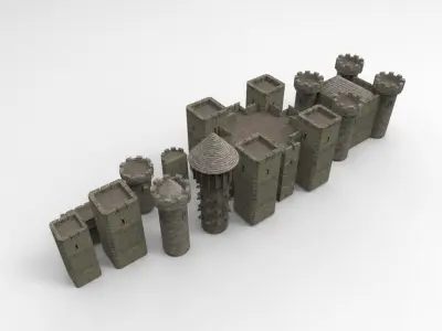 Castle constructor Low-poly 3D model