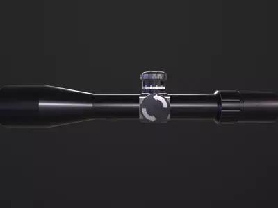 Scope rifle Low-poly 3D model