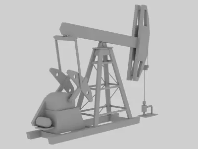 Stylized Oil Drilling Rig Low-poly 3D model