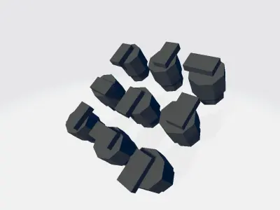 Military Buttons Low-poly 3D model