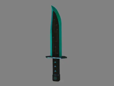 Futuristic SciFi Hunter Knife Low-poly 3D model