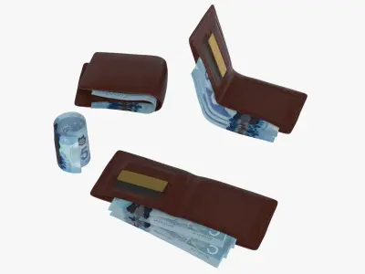 Canada 5 Dollar Wallet Money Purse 3D model
