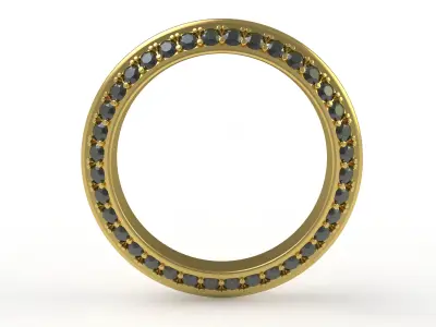 Antique Black Diamond Eternity Wedding Band 3D print model