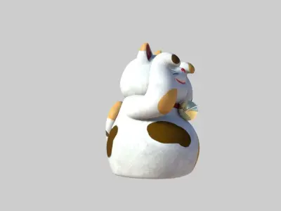Maneki-neko cartoon cat 3D model