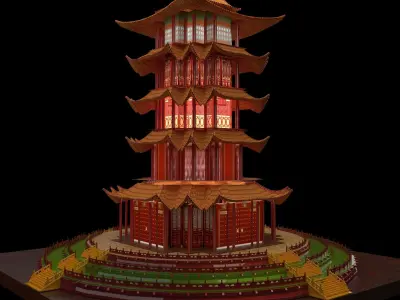 Chinese ancient  house   3D model 2
