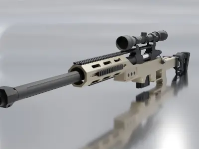 Sniper rifle L96 MB4411D OD with optics 3D model