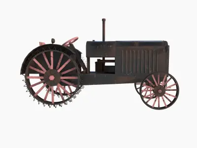 old rusty tractor 3D model