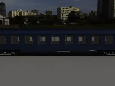 Vintage Railway Passanger Wagon 3D model