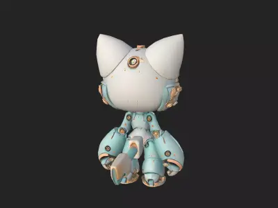 mechanical cat 3D Model 001 Free low-poly 3D model