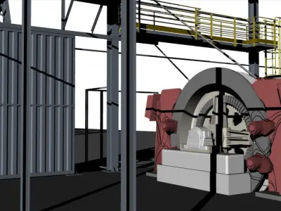 Complete underground mine installation 3D model