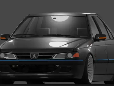 Peugeot pars sport light  Free low-poly 3D model