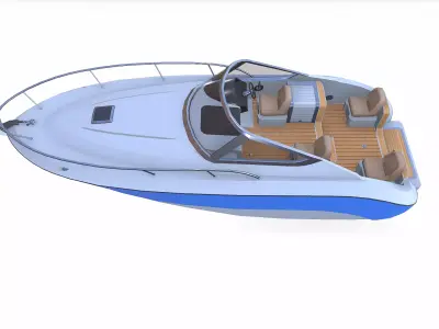 Speeddboat 019 Low-poly PBR Low-poly 3D model