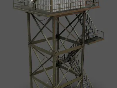 Guard Tower 01 Low-poly 3D model