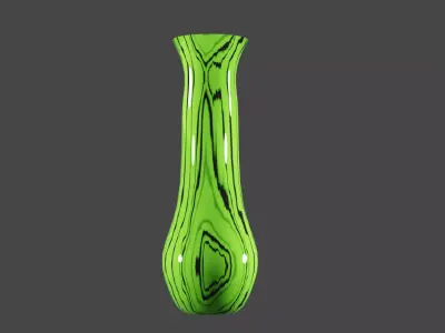 Porcelain vase glass vase with color likes watermelon peel Free low-poly 3D model
