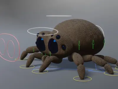 Spider with eyes Low-poly 3D model
