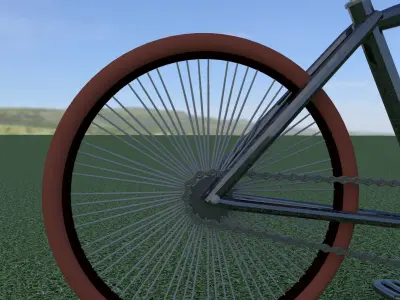Cycle bicycle in grass Low-poly 3D model